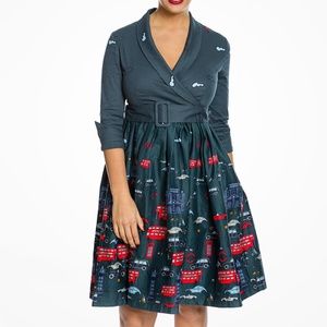 Lindy-Bop-London-Bus-Scene vintage Dress  Size 4